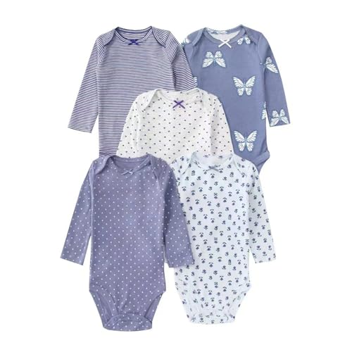 Acuryx Baby Body Langarm 5er Pack Neugeborene Strampler für Baby Jungen und Mädchen #664 6-9 Monate von Acuryx