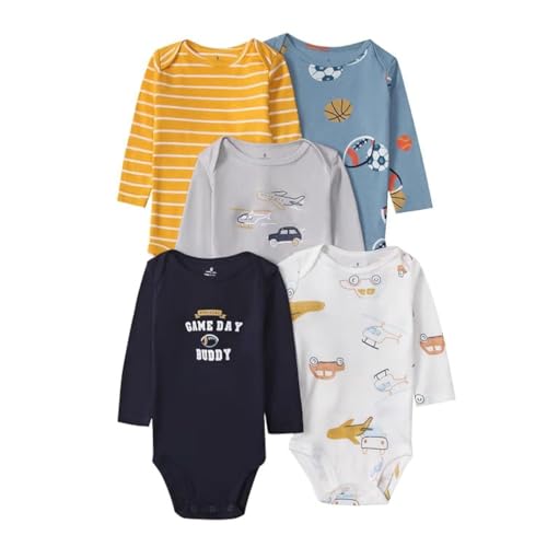 Acuryx Baby Body Langarm 5er Pack Neugeborene Strampler für Baby Jungen und Mädchen #642 9-12 Monate von Acuryx