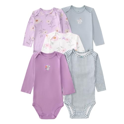 Acuryx Baby Body Langarm 5er Pack Neugeborene Strampler für Baby Jungen und Mädchen #653 9-12 Monate von Acuryx