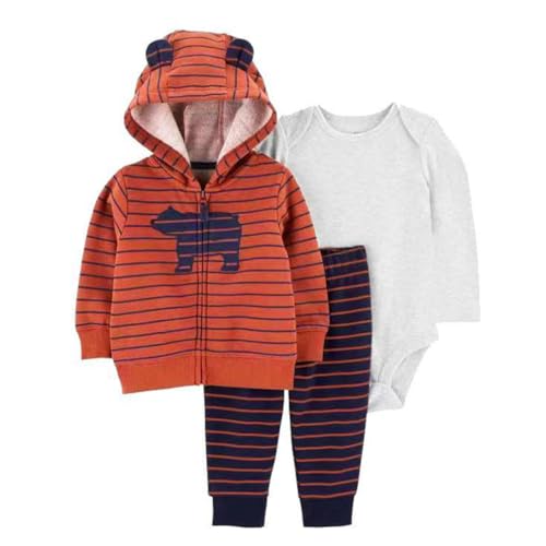 Acuryx Baby Jungen Mädchen Bekleidungssets 3 Stück Warme Mäntel mit Kapuze + Strampler Tops + Hosen Trainingsanzug für 18-24 Monate von Acuryx