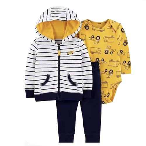 Acuryx Baby Jungen Mädchen Bekleidungssets 3 Stück Warme Mäntel mit Kapuze + Strampler Tops + Hosen Trainingsanzug für 9-12 Monate von Acuryx