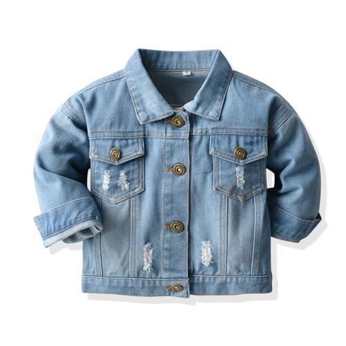 Acuryx Baby Mädchen Jungen Jeansjacke Mantel Kleinkinder Reversals Denim Jeans Jacke Mantel Cowboy Frühling Herbst Casual Outwear 18-24 Monate von Acuryx