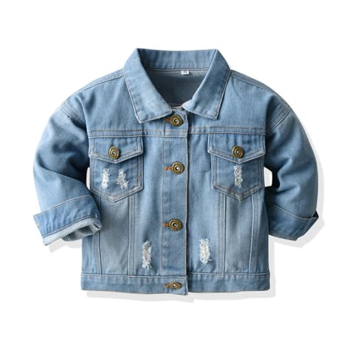 Acuryx Baby Mädchen Jungen Jeansjacke Mantel Kleinkinder Reversals Denim Jeans Jacke Mantel Cowboy Frühling Herbst Casual Outwear 3-4 Jahre von Acuryx
