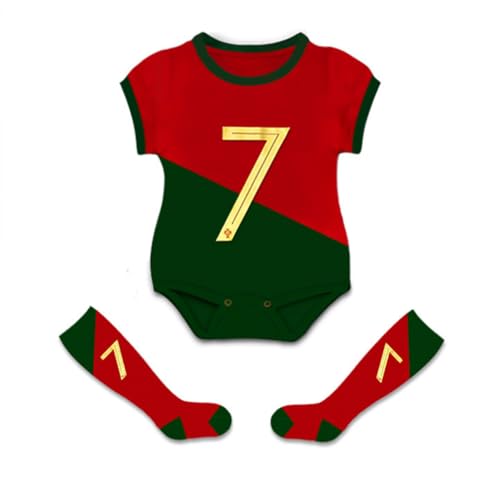 Acuryx Kinder Baby Strampler Shirt mit Socken mit Wunschname + Nummer Jersey da Basket Fußball Overalls Baby Jungen Mädchen Bekleidungssets 90 von Acuryx
