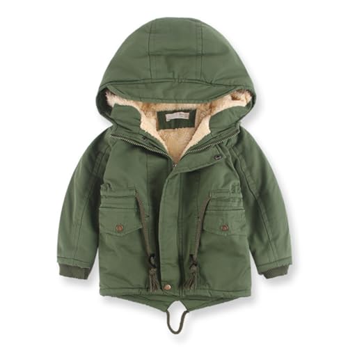 Acuryx Kinder Jungen Kapuzenjacke mit Fleecefutter Winterjacke Warm Mantel Parka Jacket Jacke Outerwear für 4-5 Jahre von Acuryx