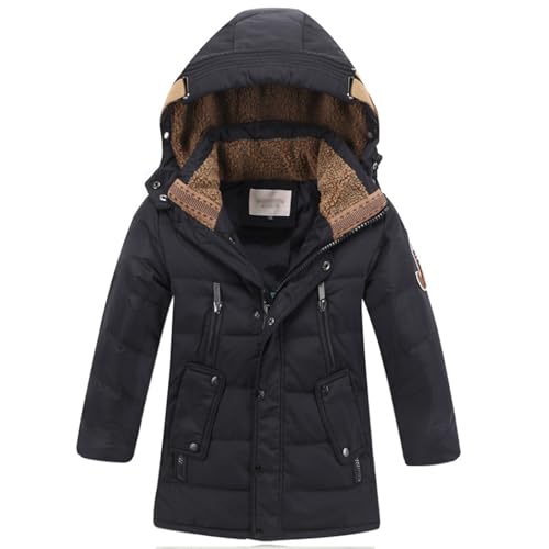 Acuryx Kinder Mädchen Junge Winterjacke mit Kapuze Lang Wintermantel Kälteschutz Warm Verdickte Kinder Parka Dicke Steppjacke für 14-15 Jahre von Acuryx