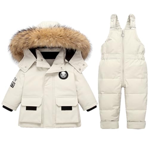 Acuryx Schneeanzüge für Baby Mädchen Bekleidungsset Winter Kinder Bekleidungsset Winter Kindermantel Skihose Kapuzenjacke Schneelatzhosehosen Jungen Schneelatzhosekleidung Set von Acuryx