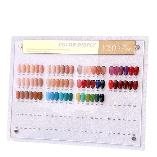Acycoin2A 120 Nagelfarben Display Board Nail Art Probendiagramm Acryl Gel Polish Rack Farben Display Regal mit falschen Nagelspitzen und Zahlenaufkleber von Acycoin2A ㅤ