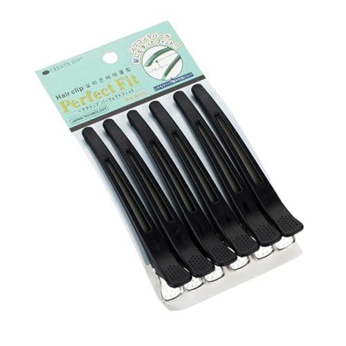 Professionelle Haarspangen zum Stylen, rutschfest, spurlos, mit Silikonband, Friseursalon- und Heim-Haarschneide-Clips für Friseure, Damen, Herren, Schwarz, 10,9 cm, 6 Stück Professionelle Haarspangen zum Stylen, rutschfest, spurlos, mit Silikonband, Friseursalon- und Heim-Haarschneide-Clips für Friseure, Damen, Herren, Schwarz, 10,9 cm, 6 Stück von Aczyqws