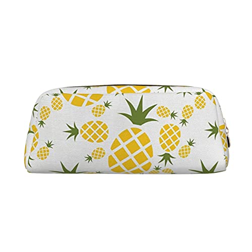 AdaNti Ananas-Druck-Bleistiftbeutel, wasserdicht, Stifttasche, Reißverschluss, Federtasche, Leder, Stiftebox, Kosmetiktasche für Büro, Reisen, gold, Einheitsgröße, Taschen-Organizer von AdaNti