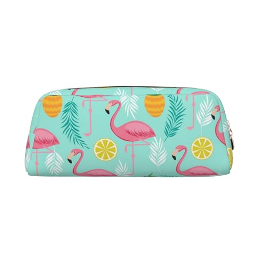 AdaNti Federmäppchen mit Flamingo-Druck, wasserdicht, Stifttasche, Reißverschluss, Federtasche, Leder, Stiftebox, Kosmetiktasche für Büro, Reisen, gold, Einheitsgröße, Taschen-Organizer von AdaNti