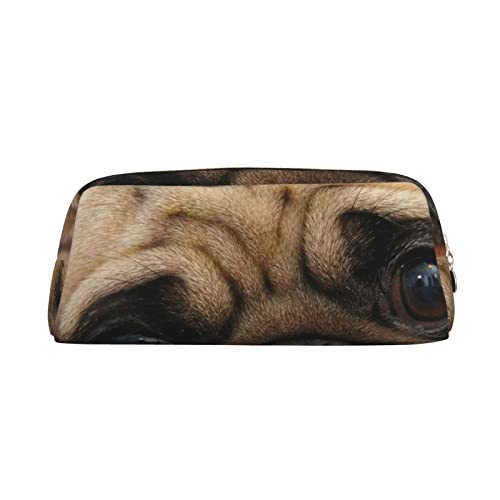 AdaNti Niedliches Federmäppchen mit Mops-Motiv, wasserdicht, mit Reißverschluss, Stiftebox, Kosmetiktasche für Büro, Reisen, gold, Einheitsgröße, Taschen-Organizer von AdaNti