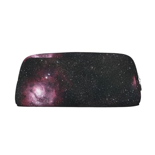 AdaNti Night Stars Print Pencil Bag Waterproof Pen Bag Zipper Pencil Case Leather Pen Box Cosmetic Bag for Office Travel, silber, Einheitsgröße, Taschen-Organizer von AdaNti