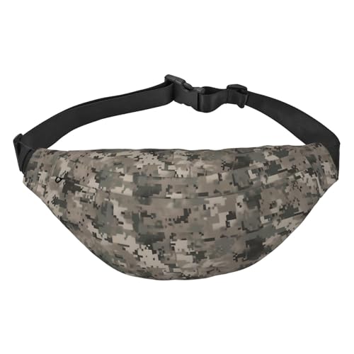 Armee-Bauchtasche mit digitalem Camouflage-Druck, für Männer und Frauen, verstellbare Gürteltasche, lässige Hüfttasche für Reisen, Wandern, Laufen, Radfahren, Schwarz, Einheitsgröße, Schwarz , von AdaNti