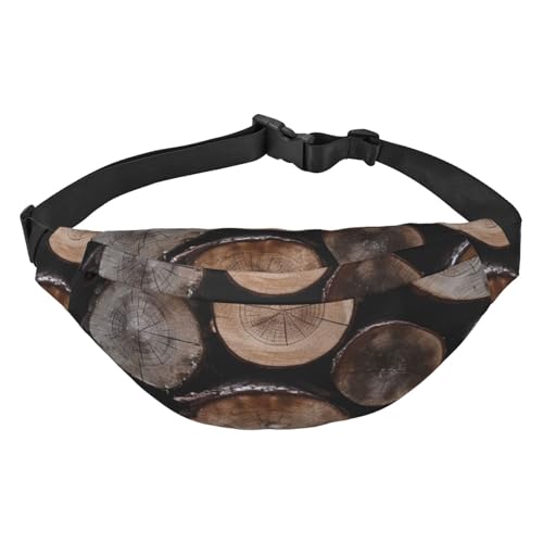 Bauchtasche für Herren und Damen, mit Holzscheiten, verstellbar, für Reisen, Wandern, Laufen, Radfahren, Schwarz, Einheitsgröße, Schwarz , Einheitsgröße von AdaNti