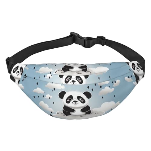 Bauchtasche mit Panda-Wolkendruck, für Herren und Damen, verstellbare Gürteltasche, lässige Hüfttasche für Reisen, Wandern, Laufen, Radfahren, Schwarz, Einheitsgröße, Schwarz , Einheitsgröße von AdaNti