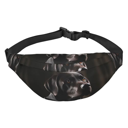 Bauchtasche mit schwarzem Labrador-Druck, für Herren und Damen, verstellbare Gürteltasche, lässige Hüfttasche für Reisen, Wandern, Laufen, Radfahren, Schwarz, Einheitsgröße, Schwarz , Einheitsgröße von AdaNti