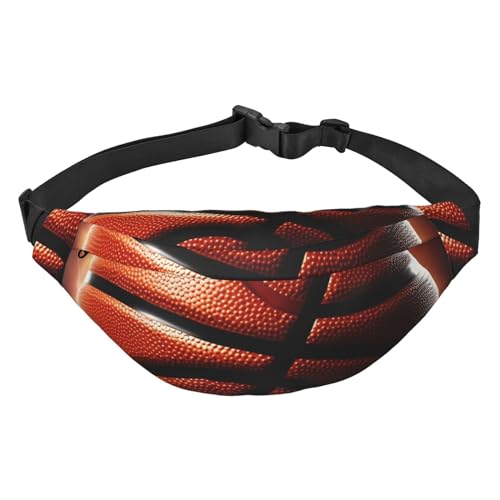 Gürteltasche mit Basketball-Aufdruck, für Herren und Damen, verstellbare Gürteltasche, lässige Hüfttasche für Reisen, Wandern, Laufen, Radfahren, Schwarz, Einheitsgröße, Schwarz , Einheitsgröße von AdaNti