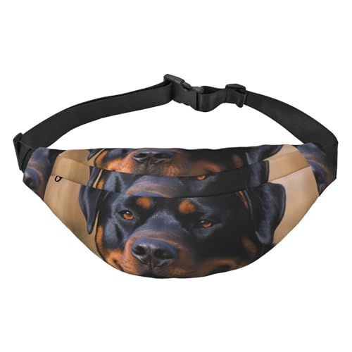 Rottweiler Gürteltasche mit Hunde-Aufdruck, für Herren und Damen, verstellbare Gürteltasche, lässige Hüfttasche für Reisen, Wandern, Laufen, Radfahren, Schwarz, Einheitsgröße, Schwarz , Einheitsgröße von AdaNti