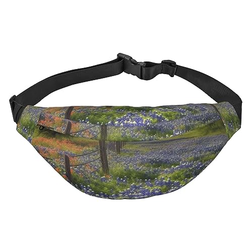 Texas Bluebonnets Bauchtasche für Herren und Damen, verstellbare Gürteltasche, lässige Hüfttasche für Reisen, Wandern, Laufen, Radfahren, Schwarz, Einheitsgröße, Schwarz , Einheitsgröße von AdaNti