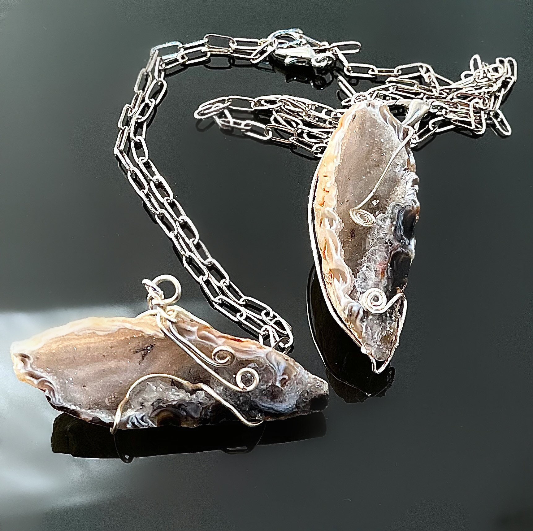 Geoden Anhänger Halsketten Für Ein Paar. Handmade Unisex Schmuck. Das Valentinsgeschenk Sie Und Ihn Geoden Anhänger Halsketten Für Ein Paar. Handmade Unisex Schmuck. Das Valentinsgeschenk Sie Und Ihn von AdaYalin1