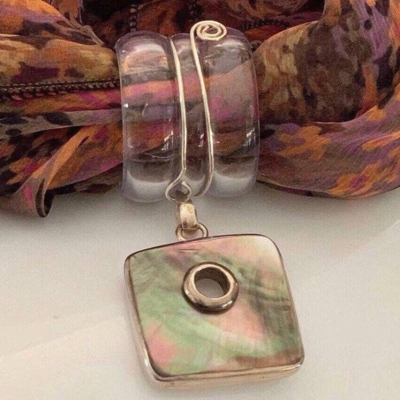 Schal Ring Sterling Silber Aus Perlmutt. Einzigartiges Handgefertigtes Schal-Accessoire von AdaYalin1