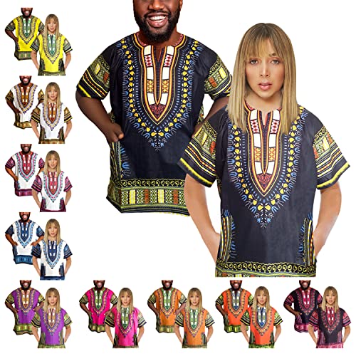 Adalex Global Unisex Dashiki Hemd, Schwarz/Orange, S von Adalex Global