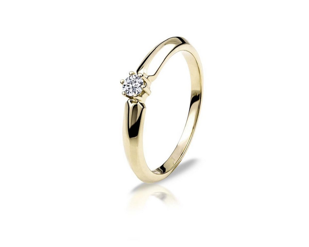 Adam & Eve Verlobungsring 375/- Gelbgold oder Weißgold 0,08 ct. - Brillantring (mit Ringbox, Diamantring, AE07), inklusive Echtheitszertifikat - Gravur möglich von Adam & Eve