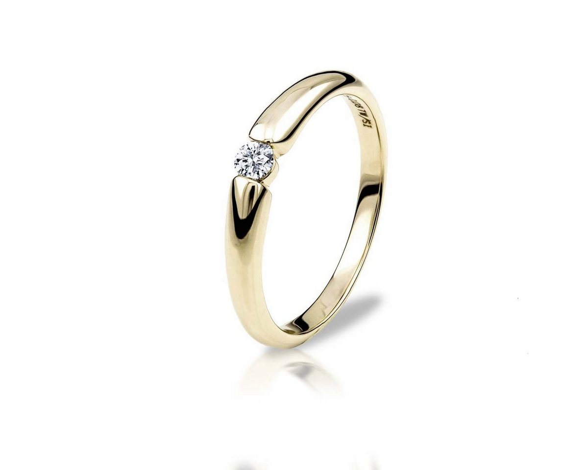 Adam & Eve Verlobungsring Diamant (0.08 ct) 375 Gelbgold oder Weißgold (AE09, Brillantring mit Ringbox), inklusive Echtheitszertifikat - Gravur möglich von Adam & Eve