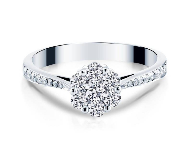 Adam & Eve Verlobungsring mit 23 Brillanten - 585/- Gelbgold oder Weißgold 0,35 ct. & 0,48 ct. (AE21" Diamantring), inklusive Echtheitszertifikat - Gravur möglich von Adam & Eve