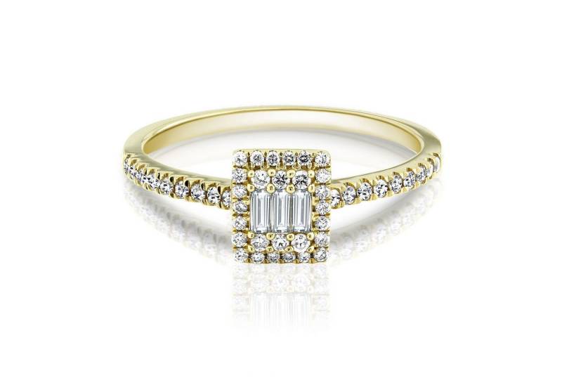 Adam & Eve Verlobungsring mit 49 echten Diamanten - Brillantring 585/- Gelbgold 0,34 ct. (AE34 Diamantring), inklusive Echtheitszertifikat - Gravur möglich von Adam & Eve