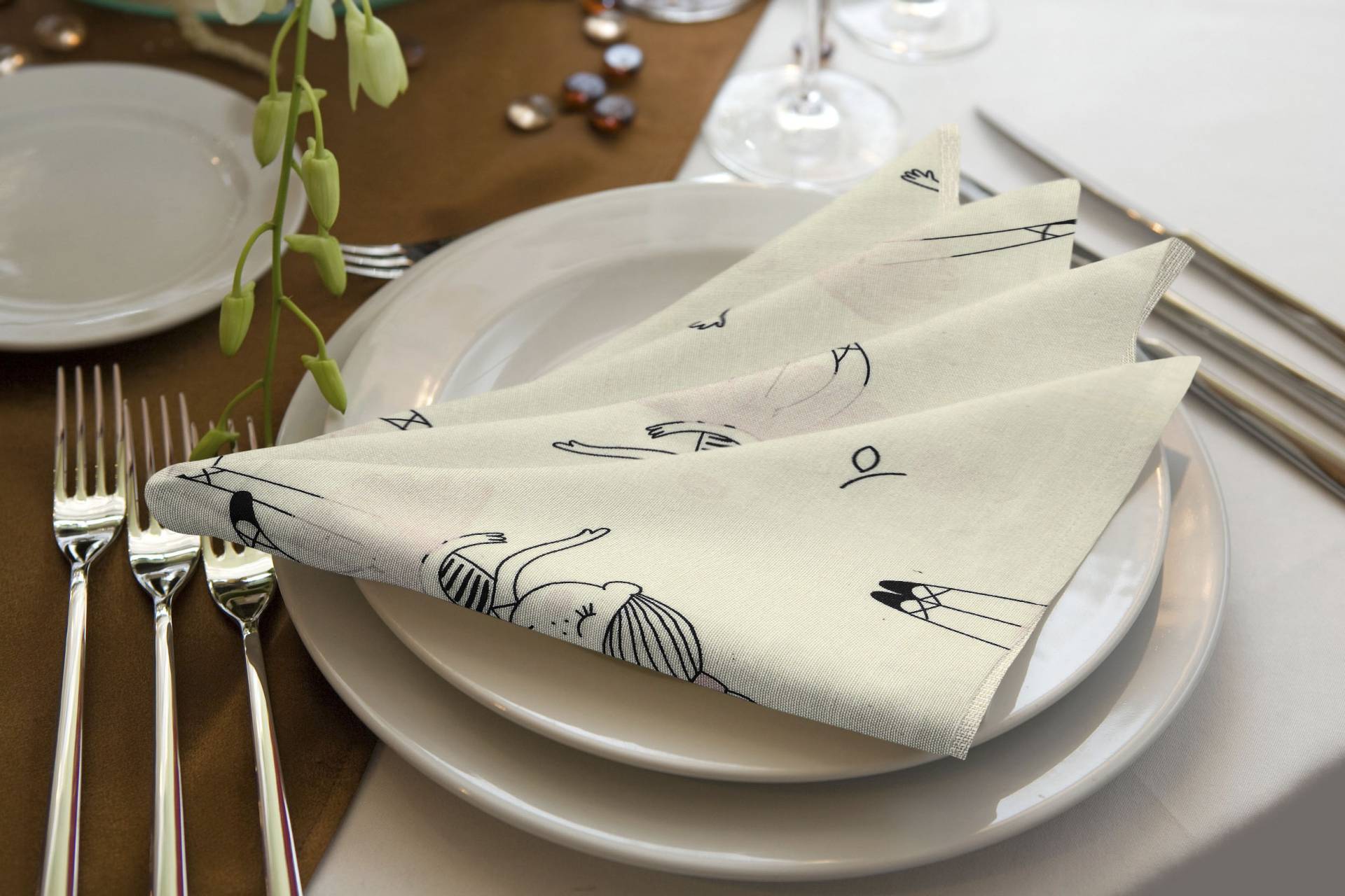 Adam Stoffserviette "Ballerina" GOTS organic,zertifiziert durch CERES 0242für Kinder von Adam