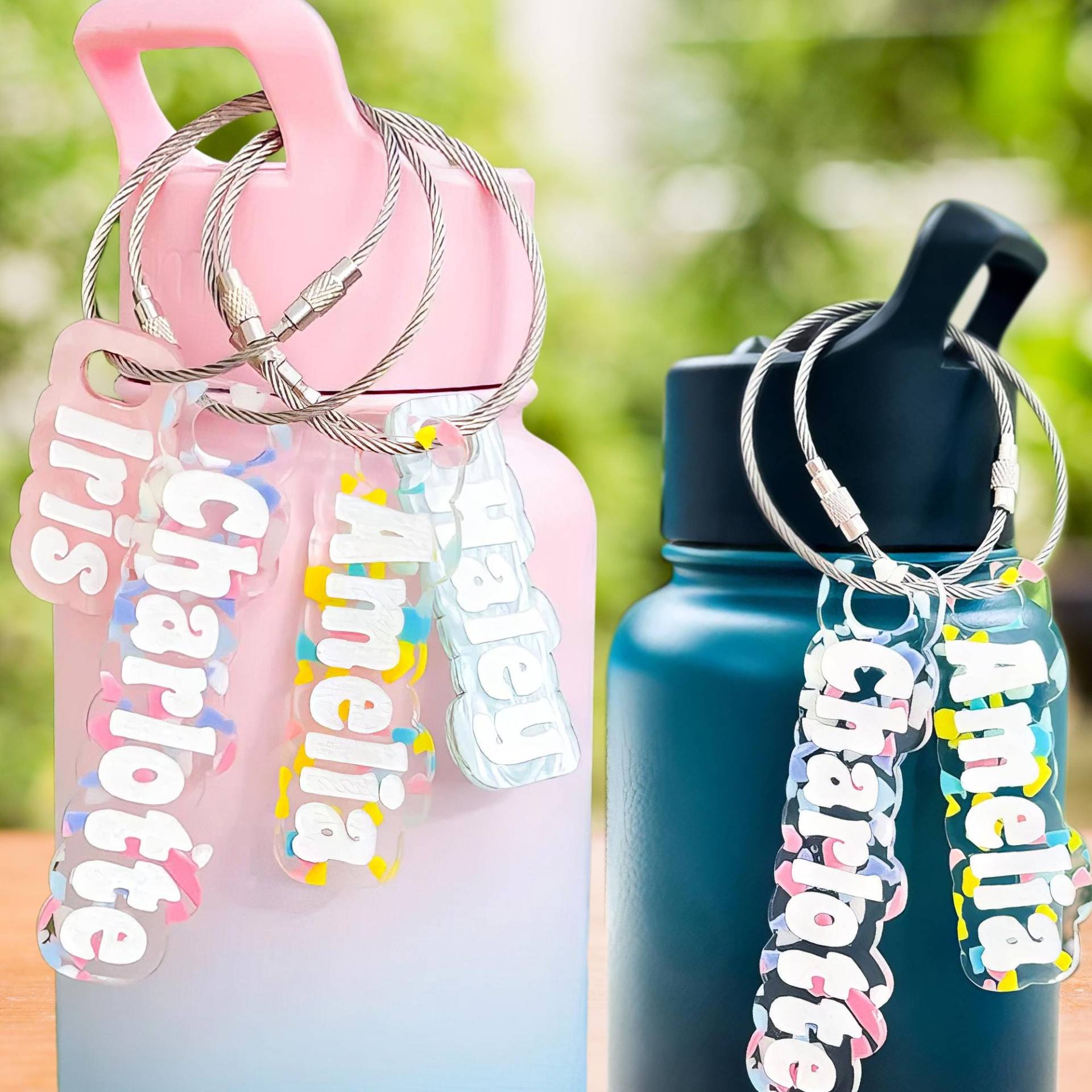 Benutzerdefinierte Name Wasserflasche Tag, Rucksack-Namensschild, Lunch Bag Text, Kinder Personalisierte Flasche Schlüsselanhänger, Schul Namen von AdamJovanovic