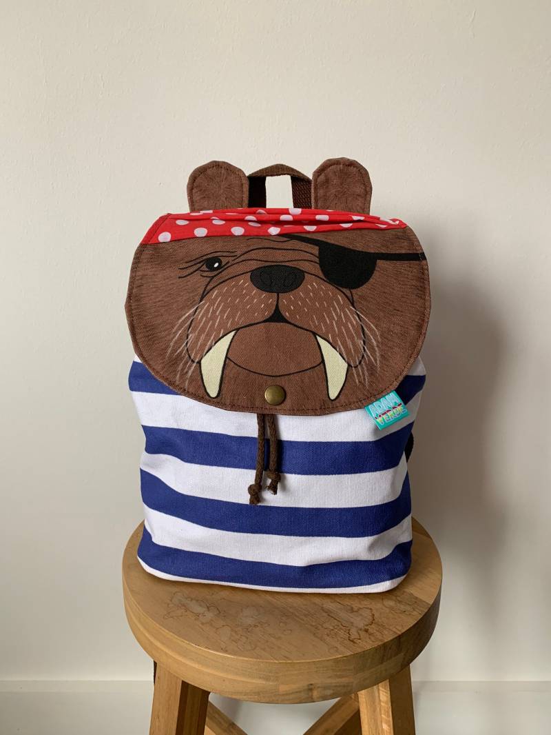 Walross Piraten Rucksack Aus Bio-Baumwolle Maritimer Kinderrucksack Walross Piraten Rucksack Aus Bio-Baumwolle Maritimer Kinderrucksack von AdamVerdeCrafts