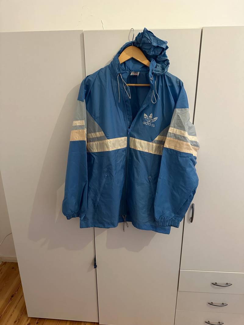 Adidas Windbreaker Jacke Size L Retro Vintage Track Jacket Regenjacke von Adamd23456