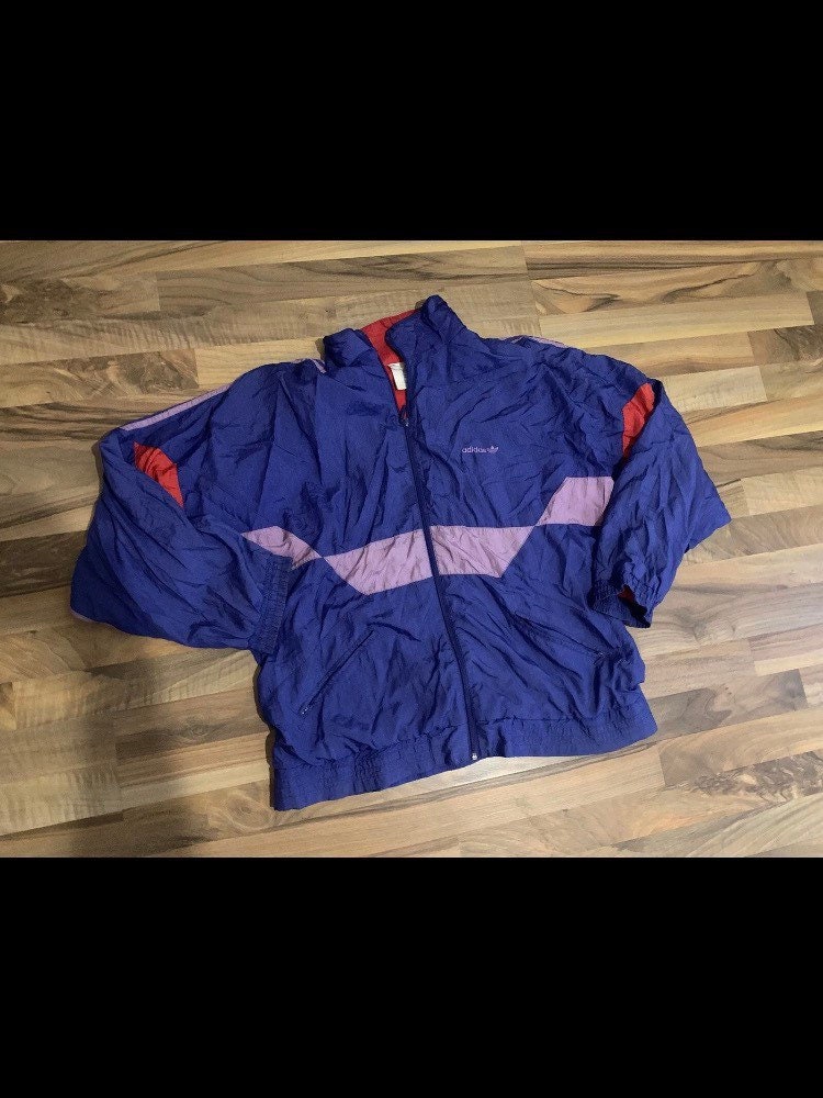 Adidas Windbreaker Jacke Size L Retro Vintage Track Jacket von Adamd23456