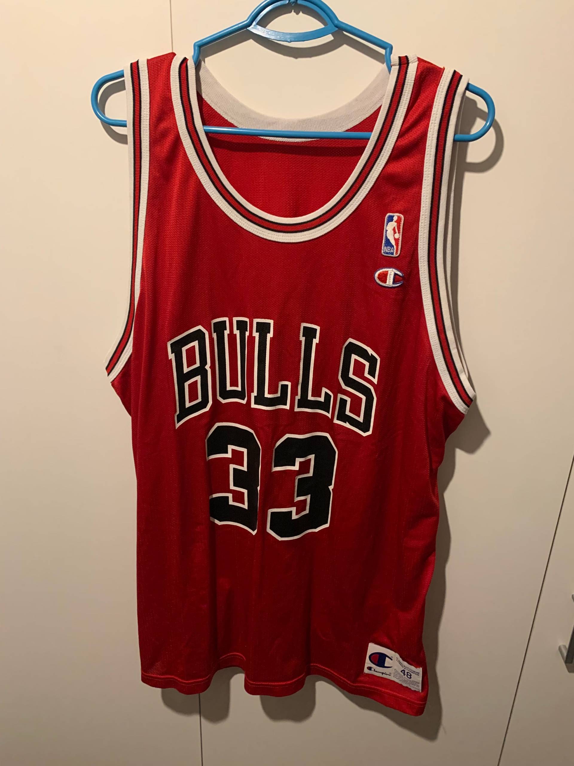 Champion Jersey Chicago Bulls Size L 48 Nba Scottie Pippen 33 Vintage von Adamd23456