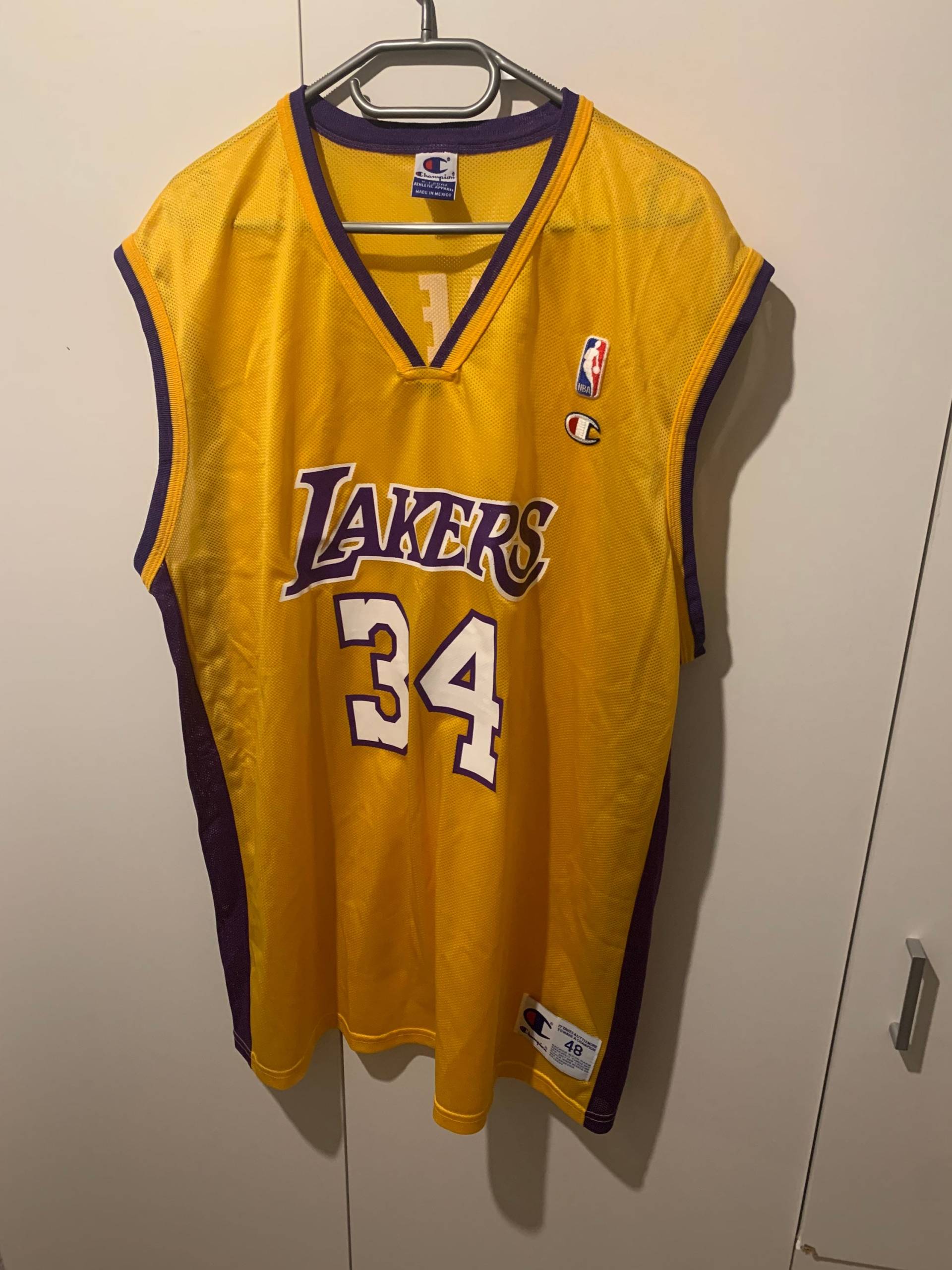 Champion Jersey Los Angeles Lakers Size L 48 Nba Shaquille O'neal 34 Vintage von Adamd23456