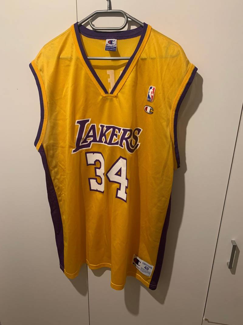 Champion Jersey Los Angeles Lakers Size L 48 Nba Shaquille O'neal 34 Vintage von Adamd23456