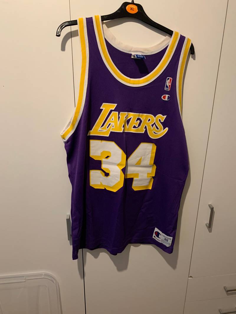 Champion Jersey Los Angeles Lakers Size L 48 Nba Shaquille O'neal 34 Vintage von Adamd23456