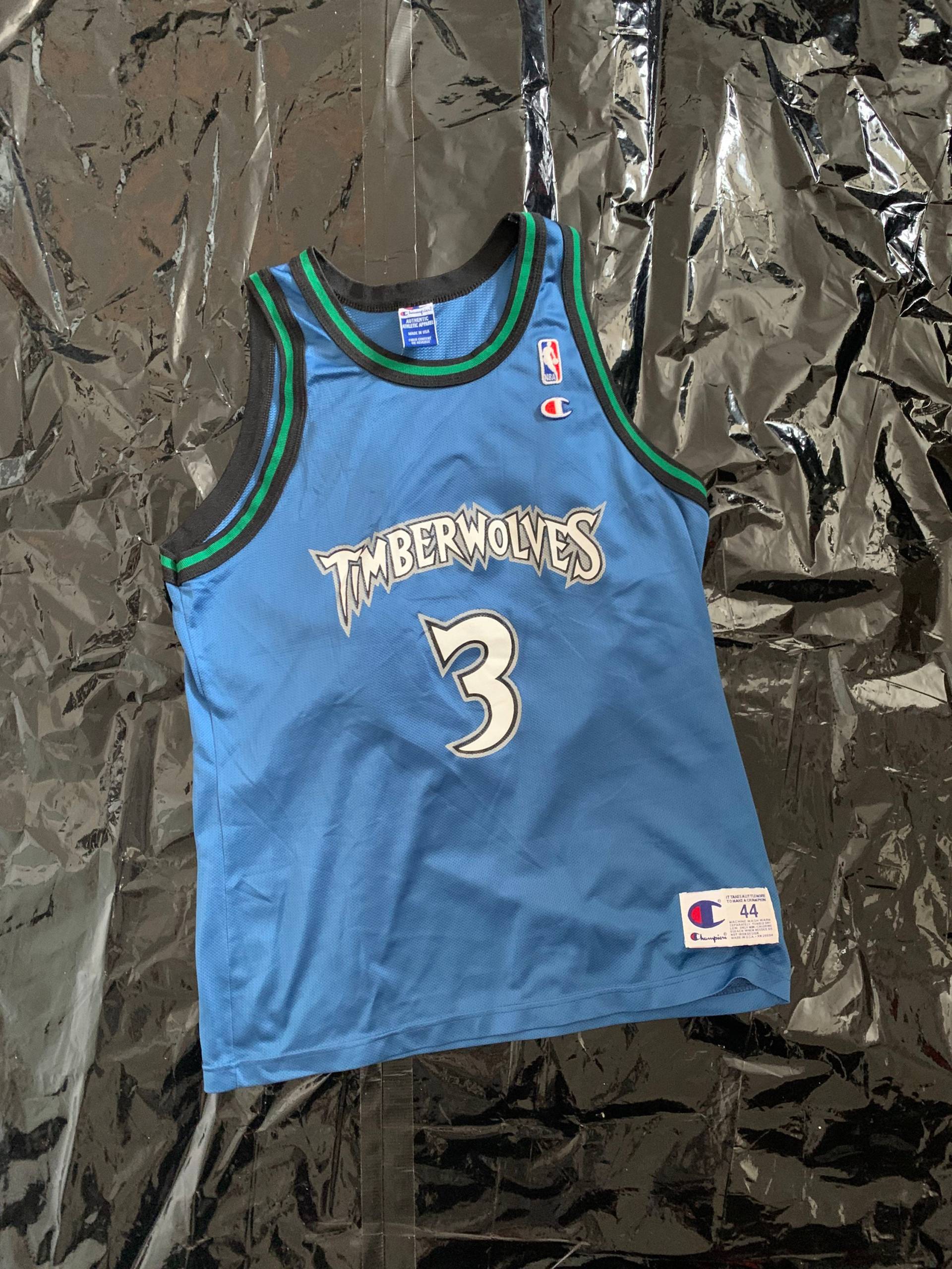 Champion Jersey Minnesota Timberwolves Size M-L Size 44 Nba Marbury 3 Vintage von Adamd23456