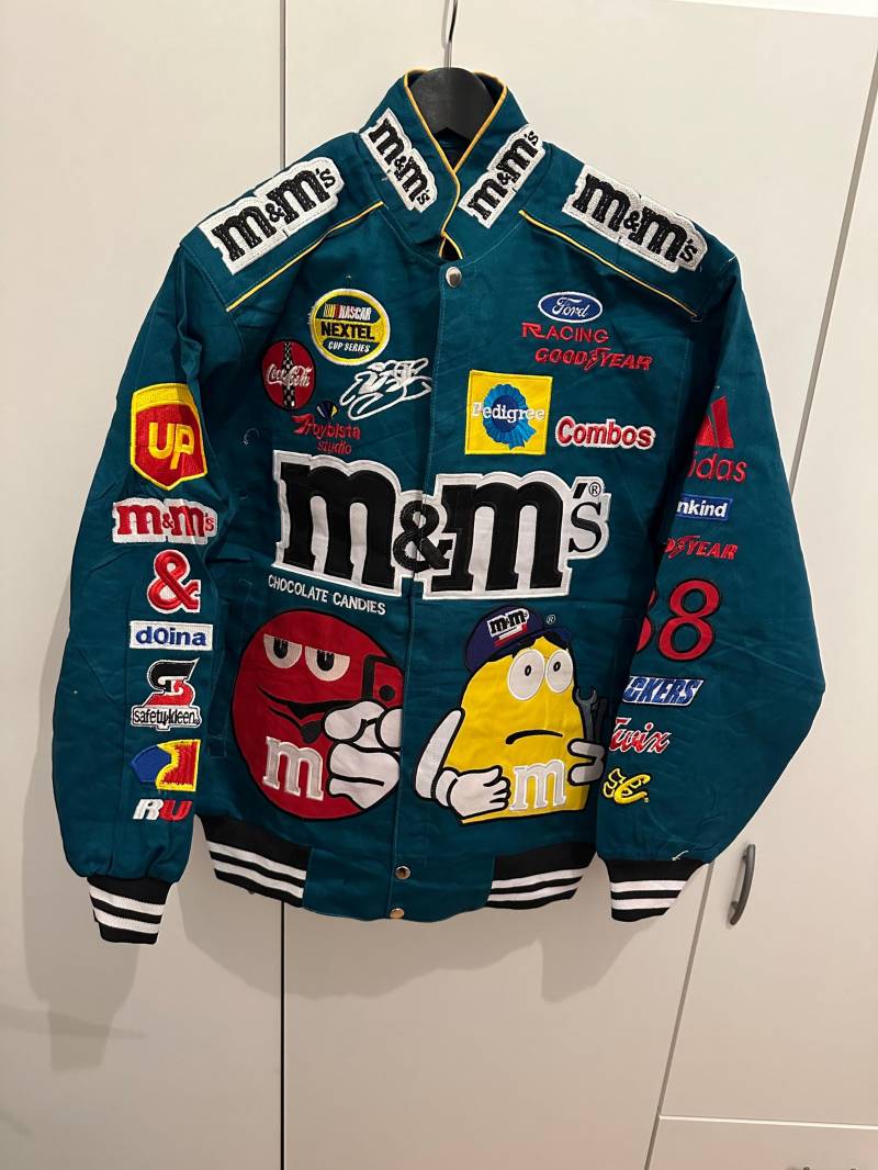 Nescar Jacke Jh Design Jeff Hamilton M&m's Size L Retro Vintage Racing Jacket von Adamd23456