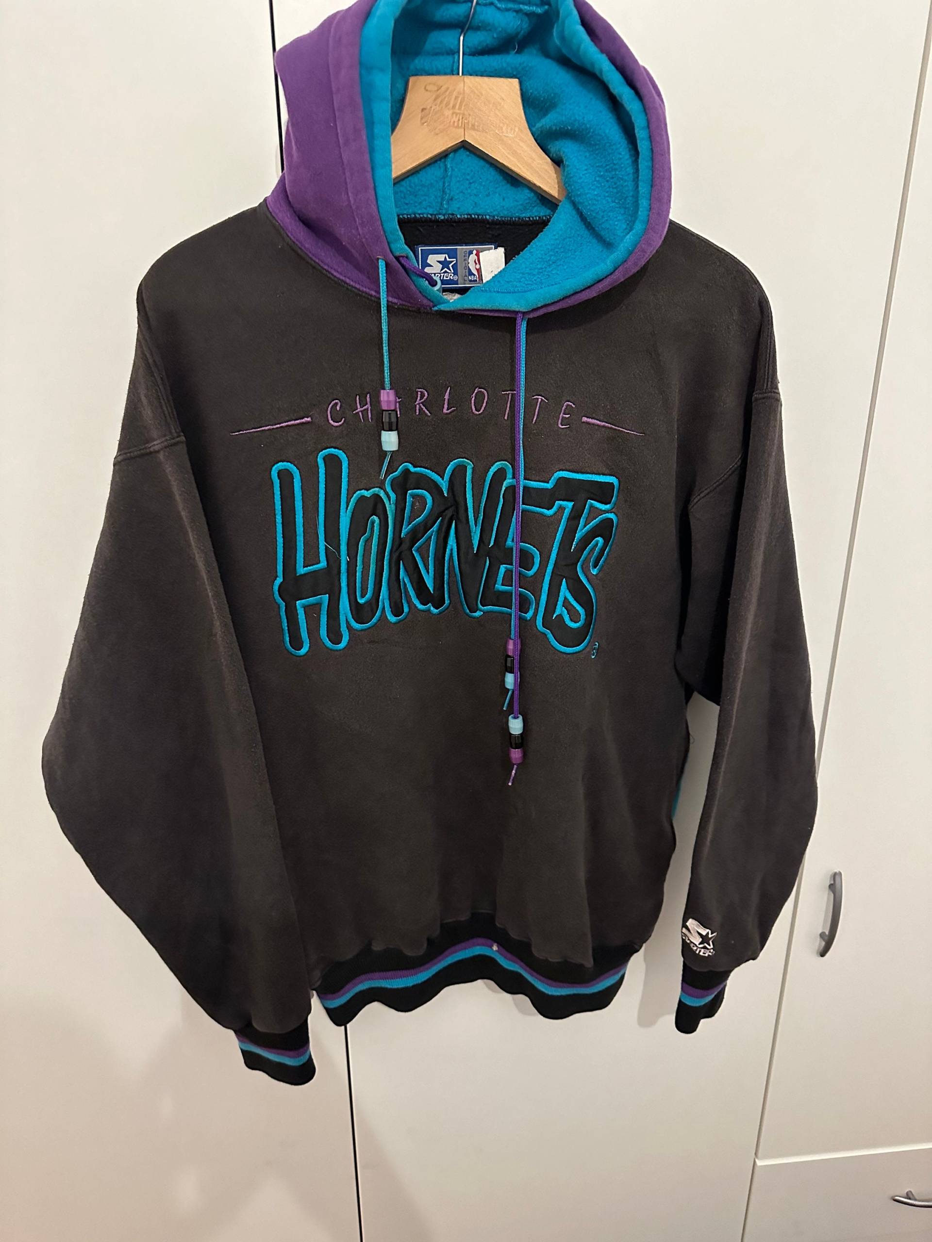 starter Hoodie Charlotte Hornets Size M Nba Retro Pullover von Adamd23456