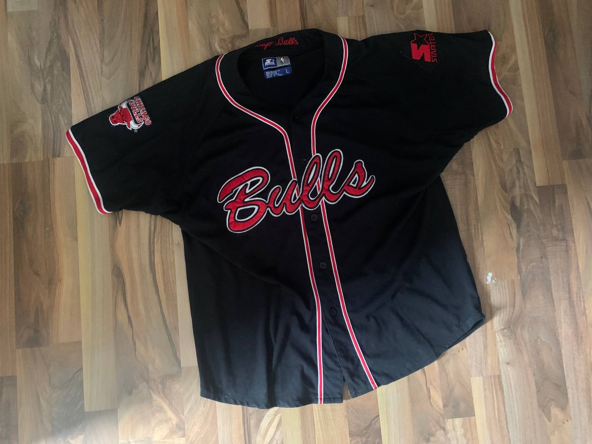starter Jersey Shirt Chicago Bulls Size L Nba Retro Vintage Baseball von Adamd23456