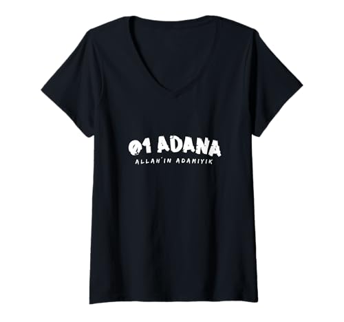 Damen 01 Adana Türkei Spruch T-Shirt mit V-Ausschnitt Damen 01 Adana Türkei Spruch T-Shirt mit V-Ausschnitt von Adanaliyik, Allah’in adamiyik Memleket