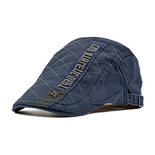 Adantico Herren Baumwolle Schirmmützen Beret Cap (Blau) von Adantico