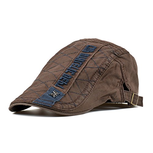 Adantico Herren Baumwolle Schirmmützen Beret Cap (Braun) von Adantico