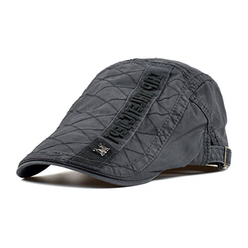 Adantico Herren Baumwolle Schirmmützen Beret Cap (Grau) von Adantico