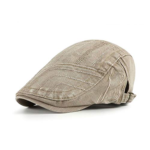 Adantico Herren Baumwolle Schirmmützen Flat Cap (Beige) von Adantico