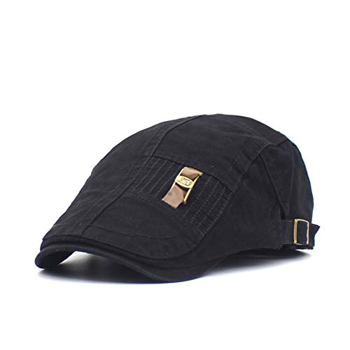 Adantico Herren Baumwolle Schirmmützen Flat Cap (Schwarz) von Adantico